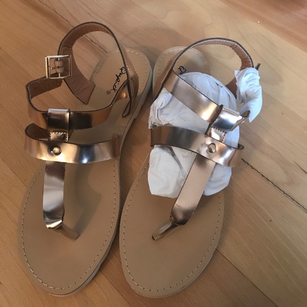 Rose gold sandals
